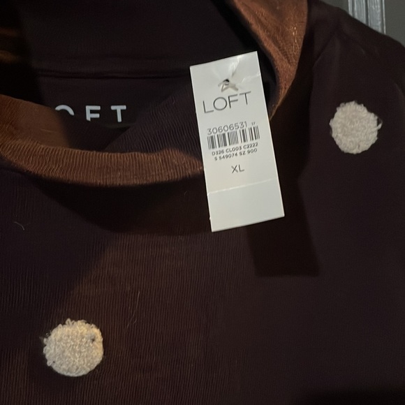 Loft mock turtleneck with white polka dots - Picture 4 of 5